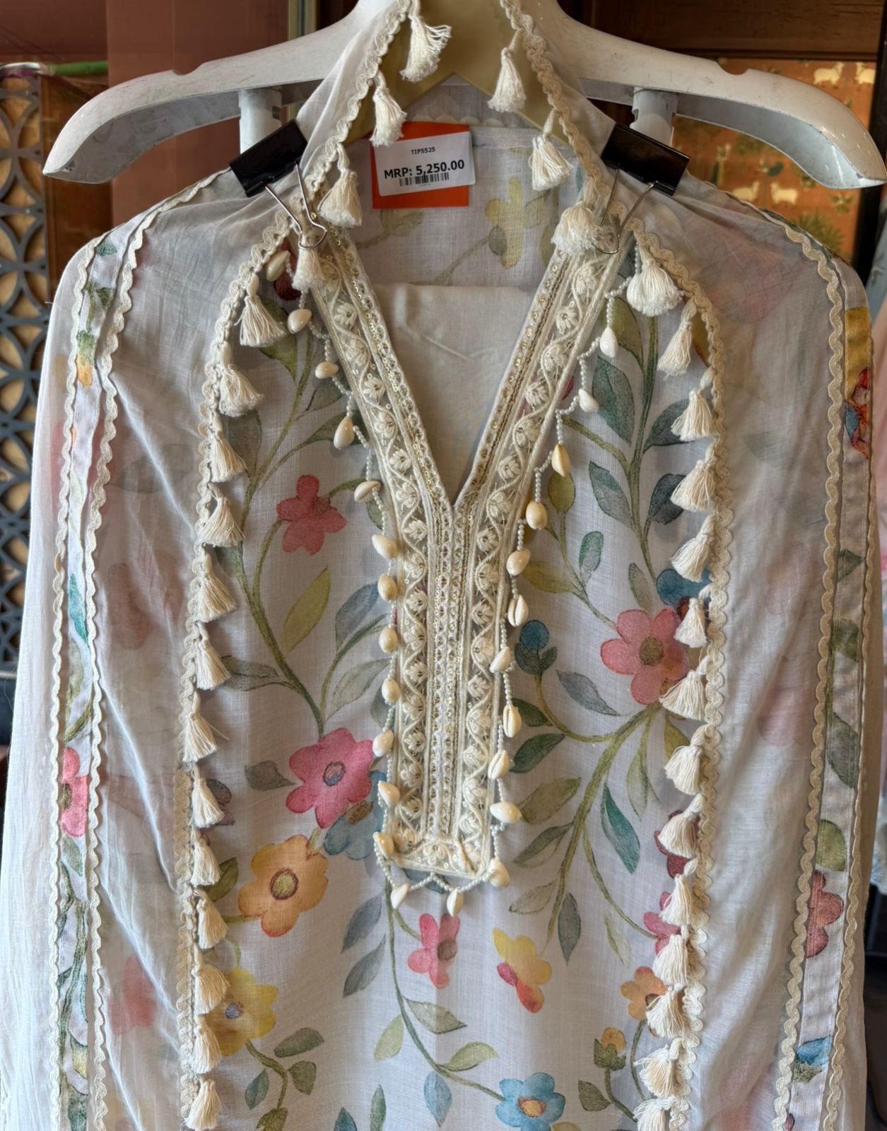 Soft pastel floral prints unstitched suit