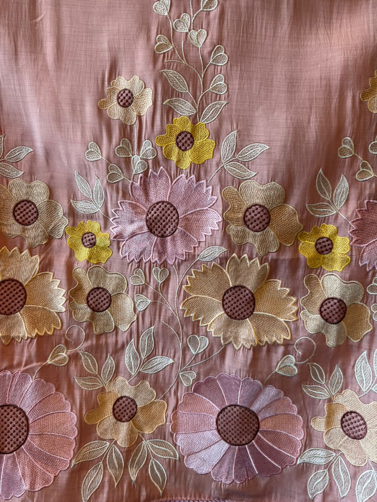 Scalloped Embroidered Pastel Muslin Ensemble