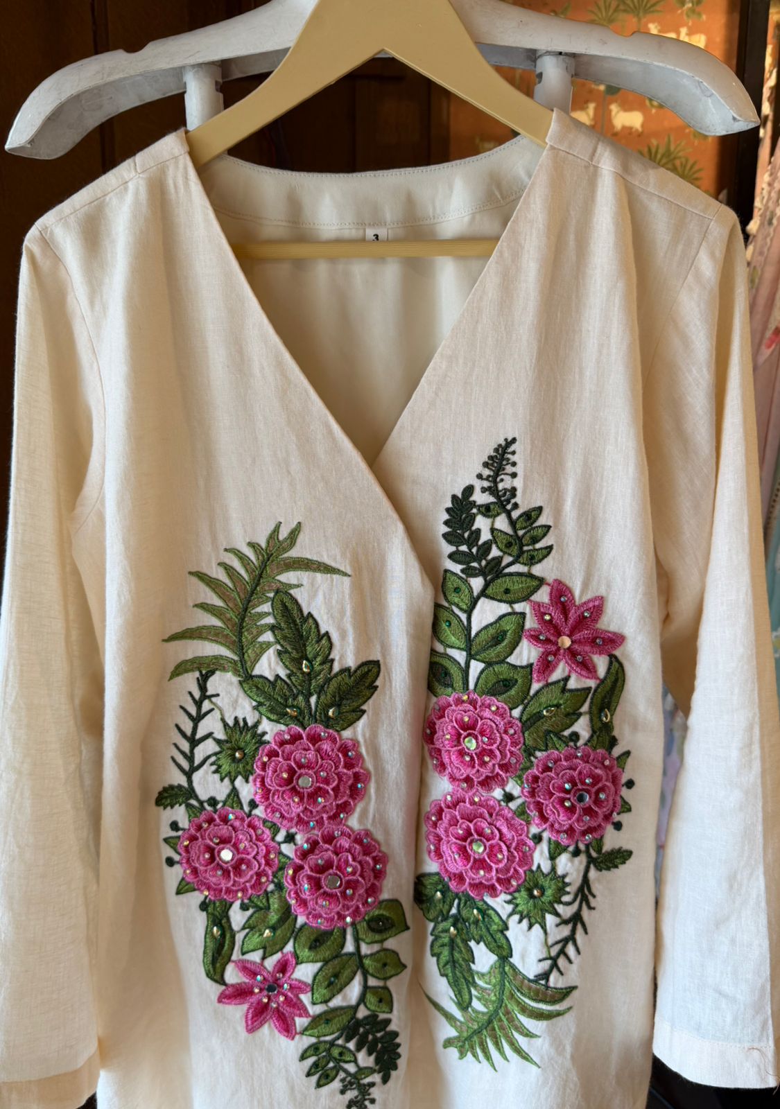 Ivory Floral Embroidered Co-ord Set