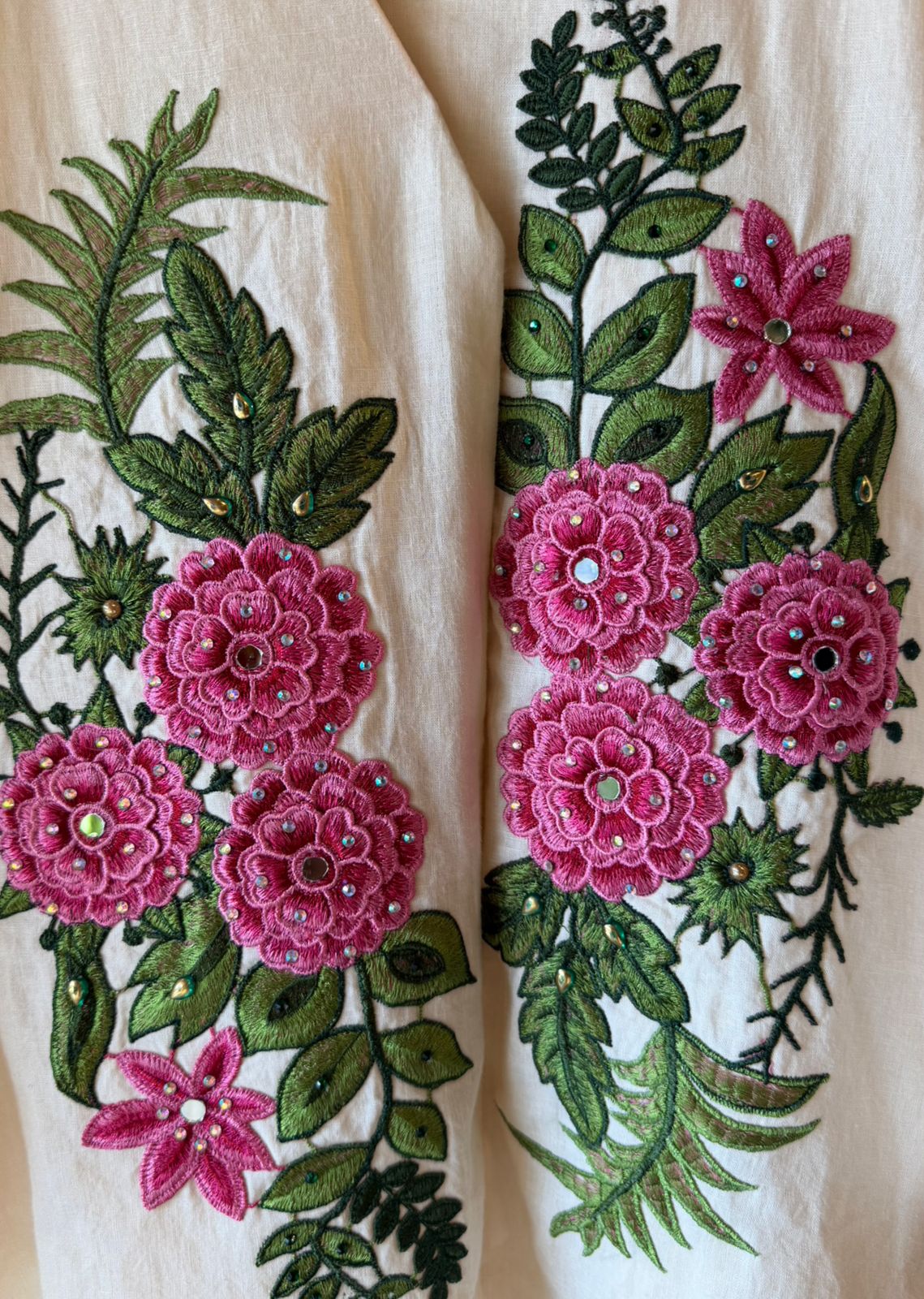 Ivory Floral Embroidered Co-ord Set