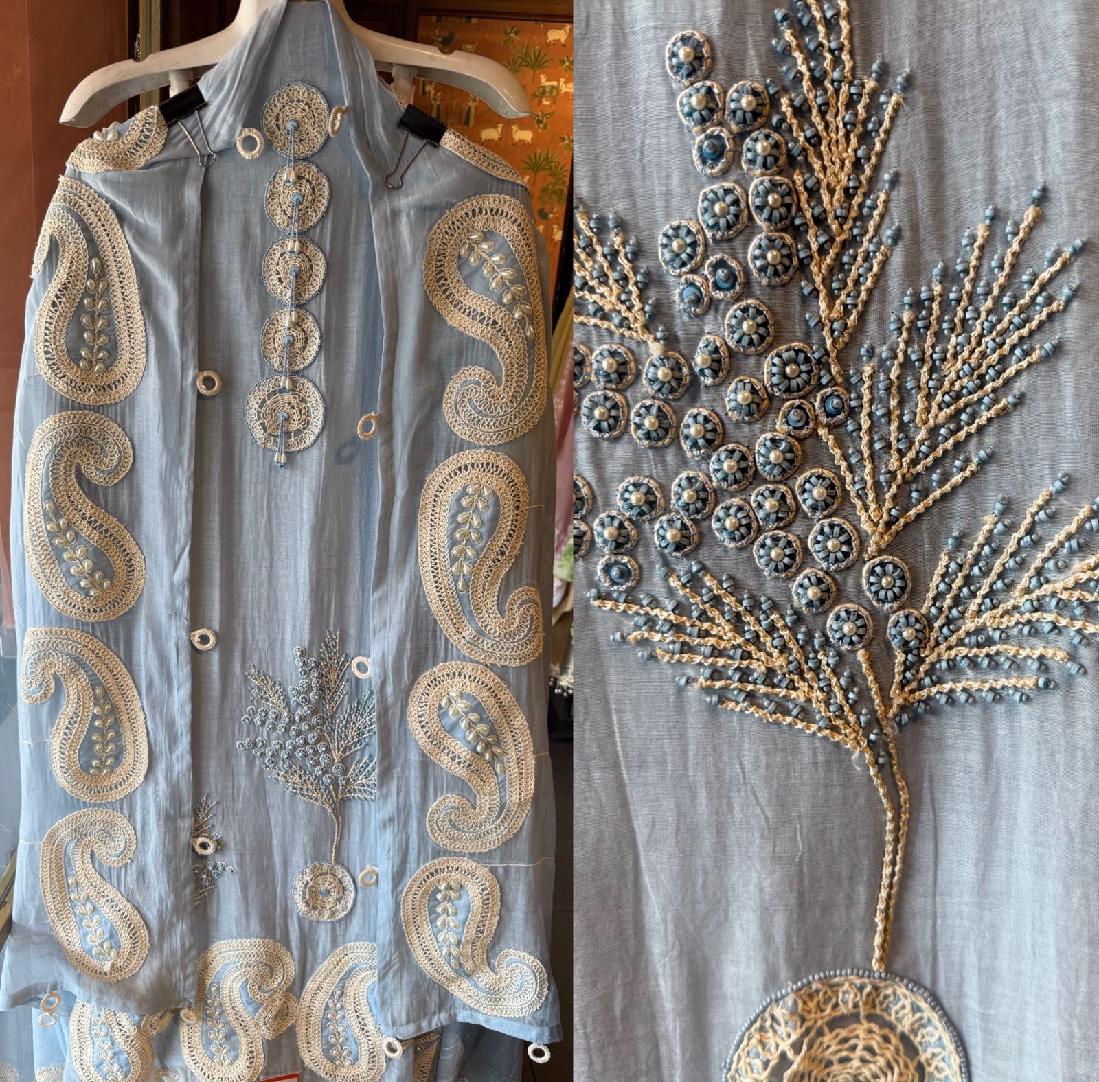 Hand-Dori Embroidered Unstitched Suit set