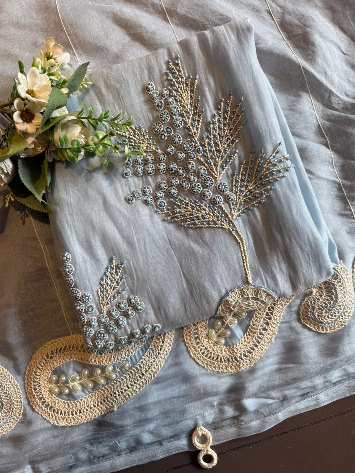 Hand-Dori Embroidered Unstitched Suit set