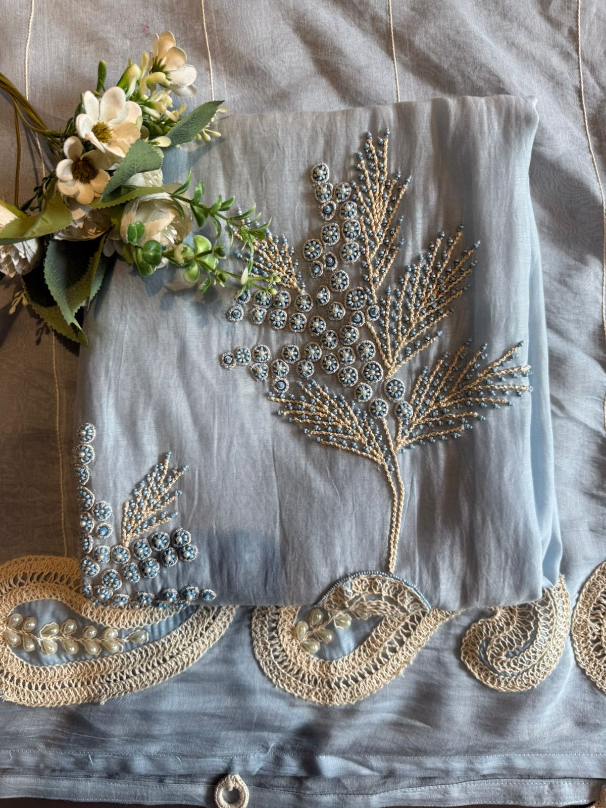 Hand-Dori Embroidered Unstitched Suit set
