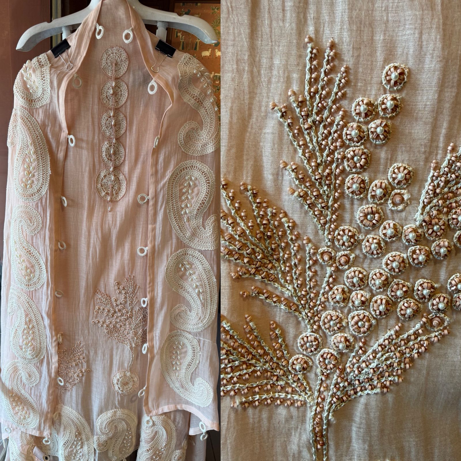 Hand-Dori Embroidered Unstitched Suit set