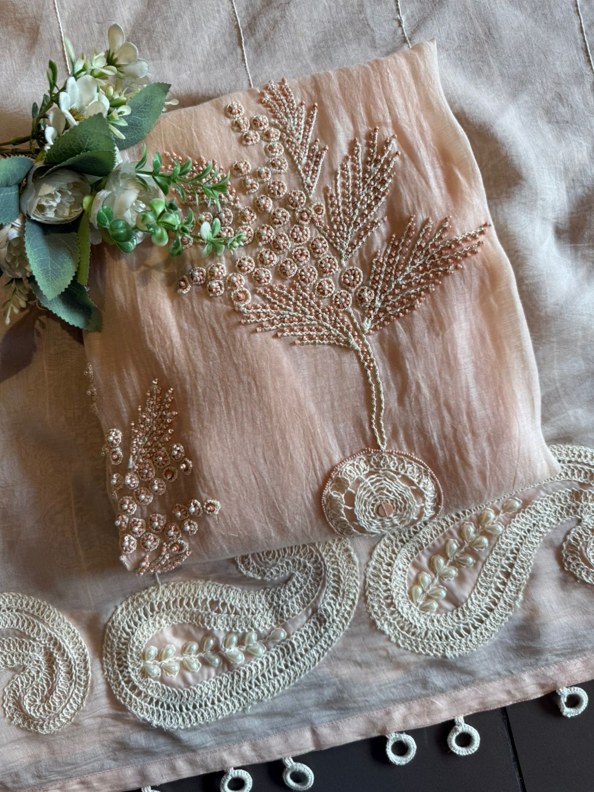 Hand-Dori Embroidered Unstitched Suit set