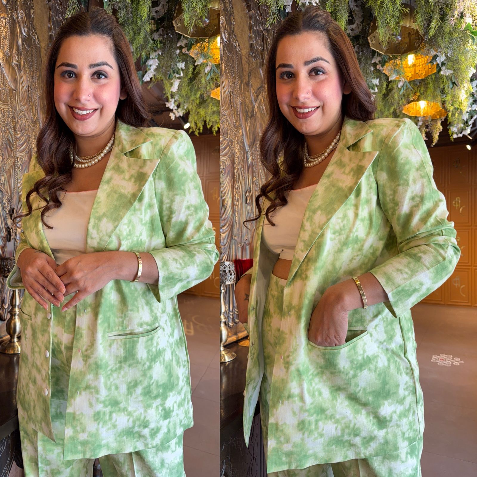 Tie-Dye Indo-Western Blazer Co-ord Set