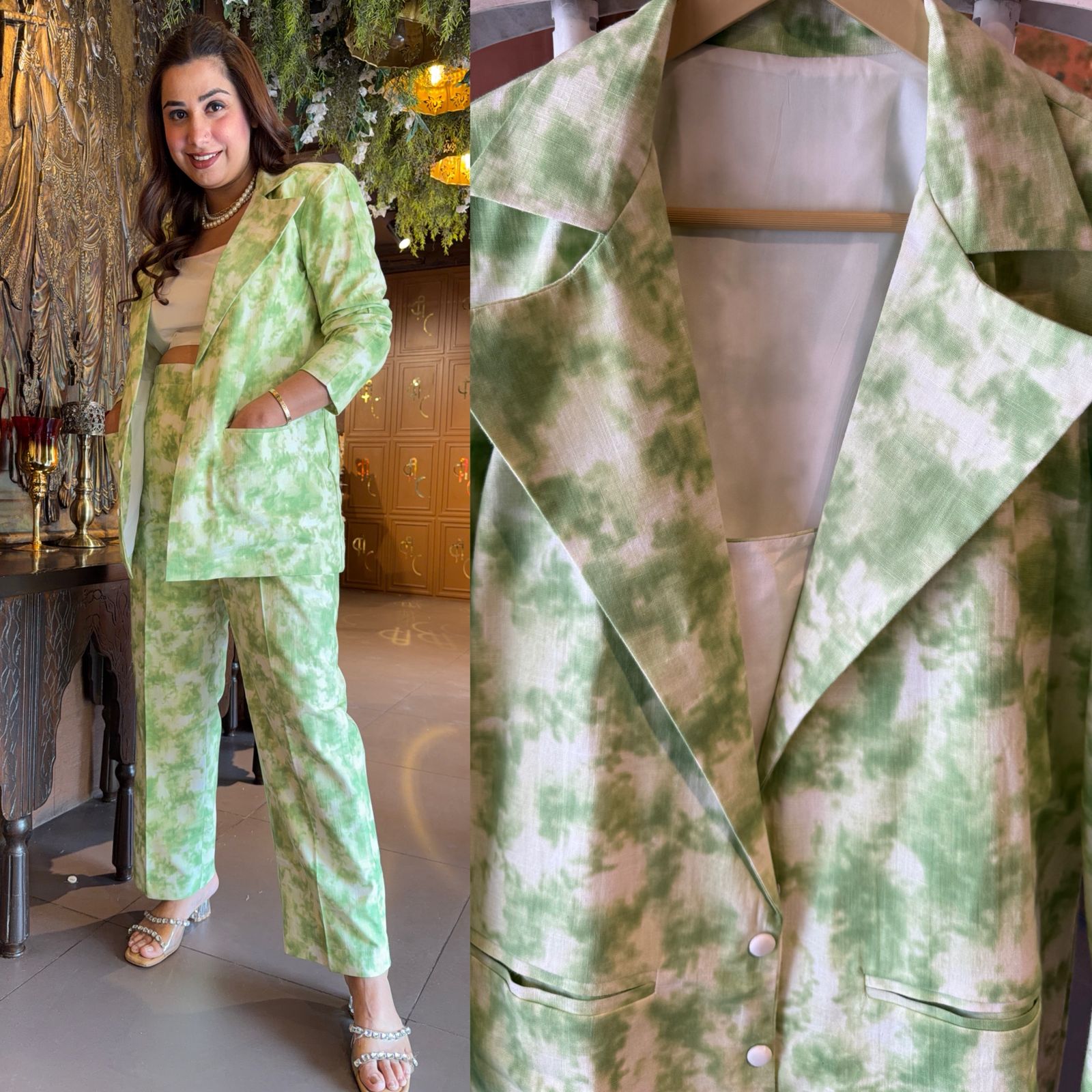 Tie-Dye Indo-Western Blazer Co-ord Set