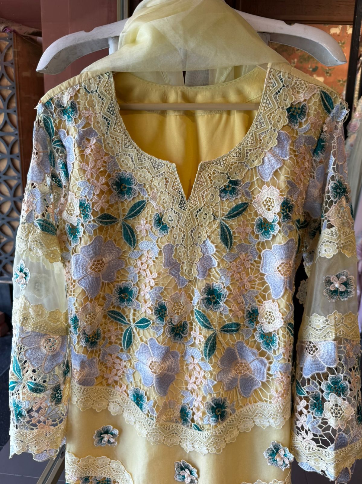 Stitched cotton Crochet shirt