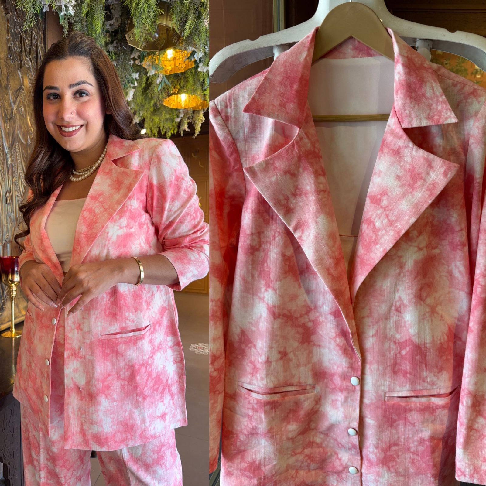 Tie-Dye Indo-Western Blazer Co-ord Set