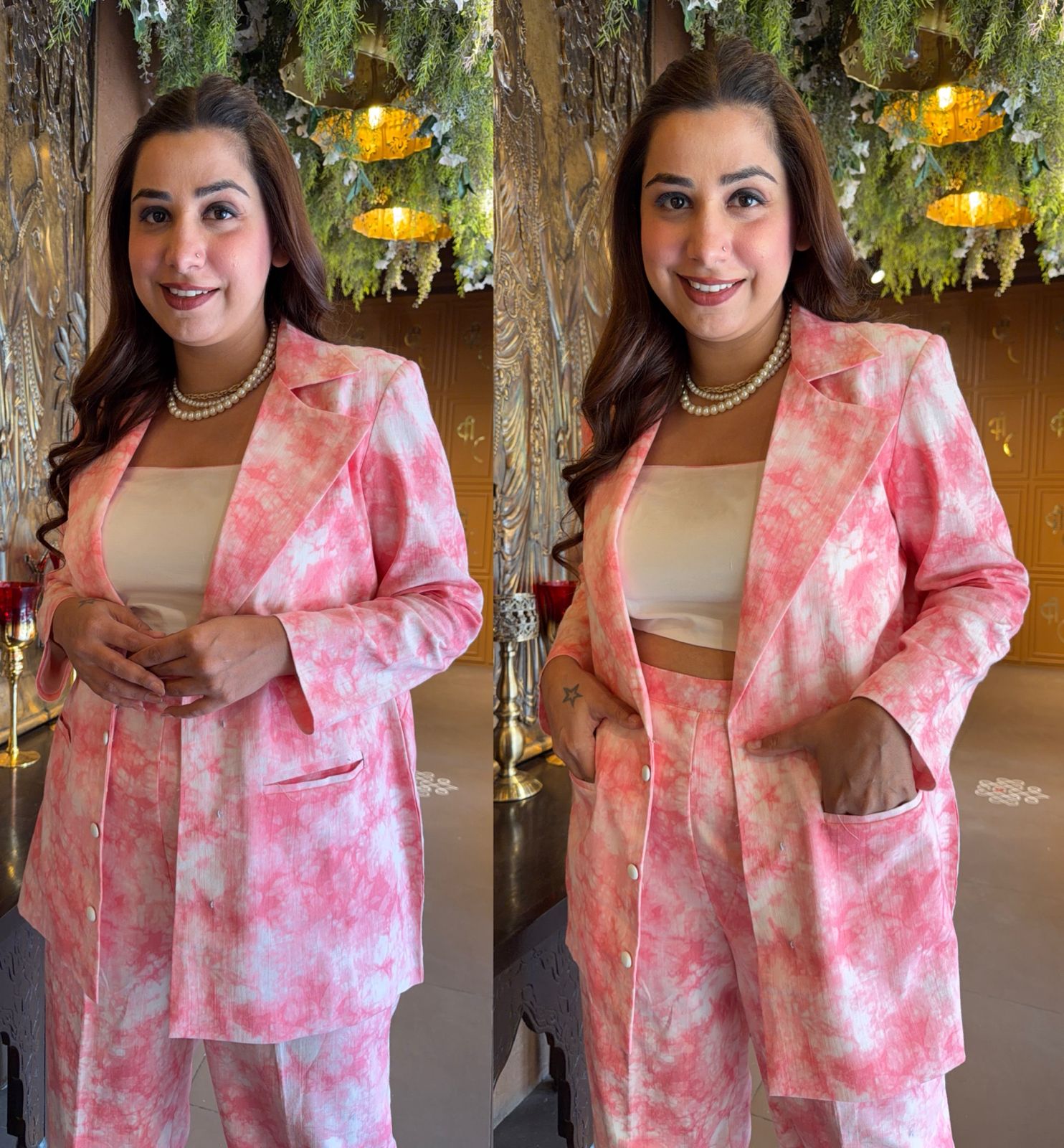 Tie-Dye Indo-Western Blazer Co-ord Set