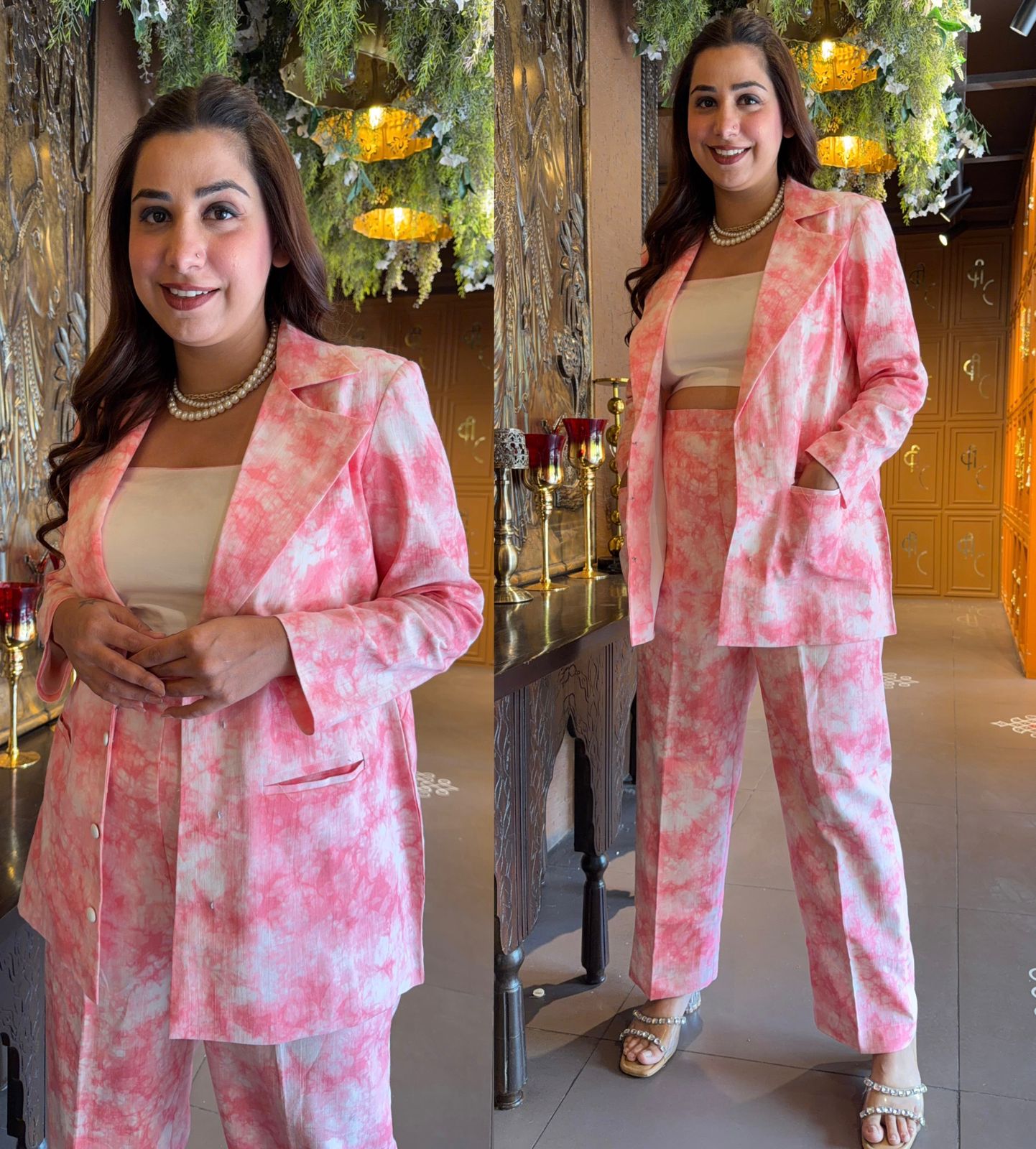 Tie-Dye Indo-Western Blazer Co-ord Set