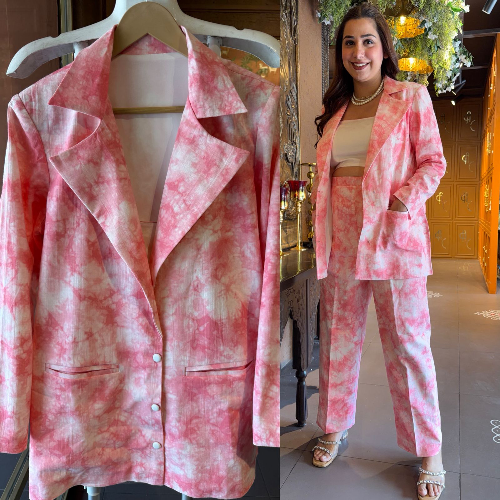 Tie-Dye Indo-Western Blazer Co-ord Set