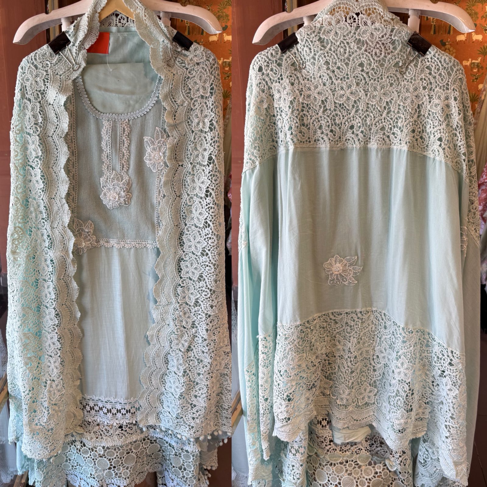 Elegant Pastel  Embroidered Suit
