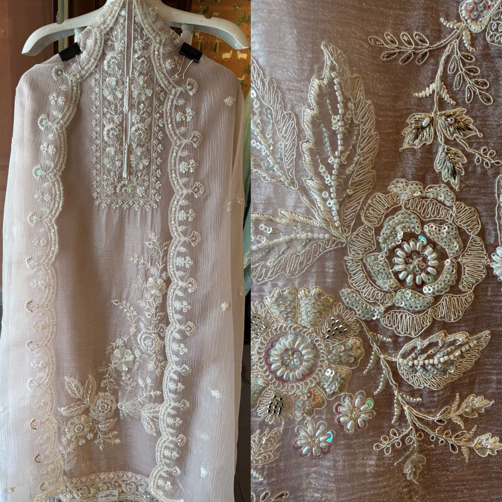 Crushed tissue Unstitched Shirt