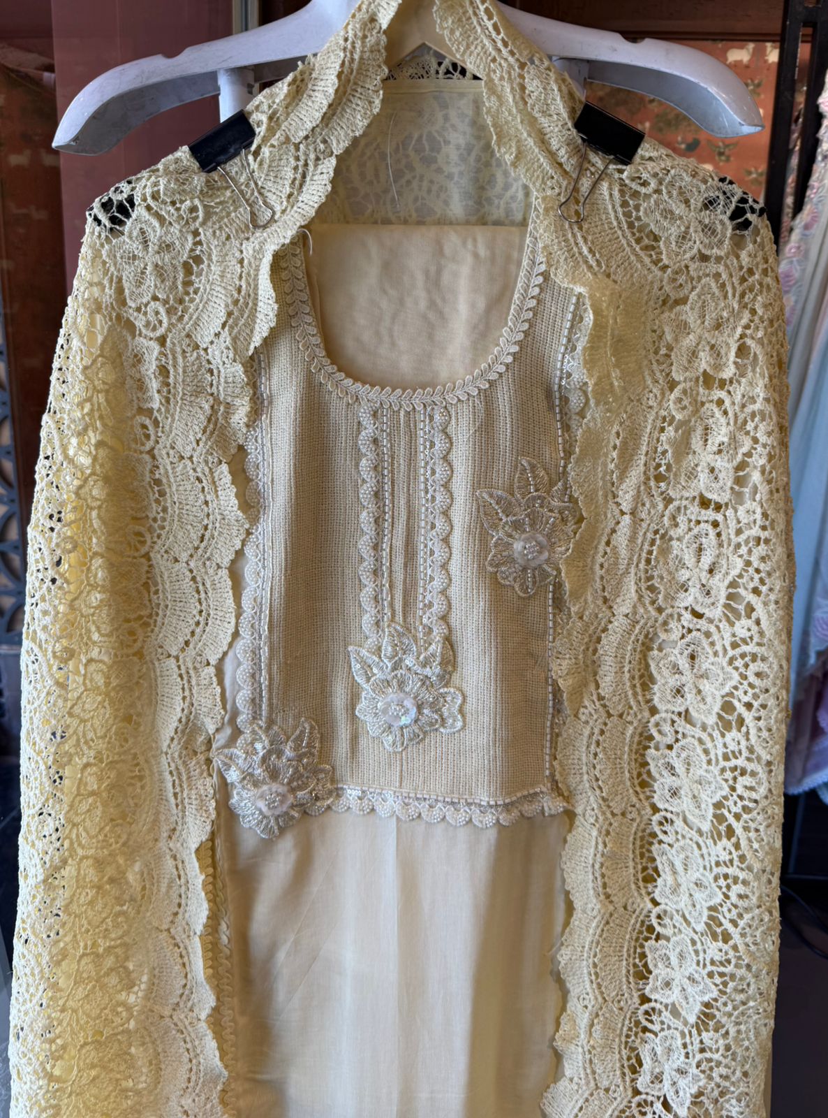 Elegant Pastel  Embroidered Suit