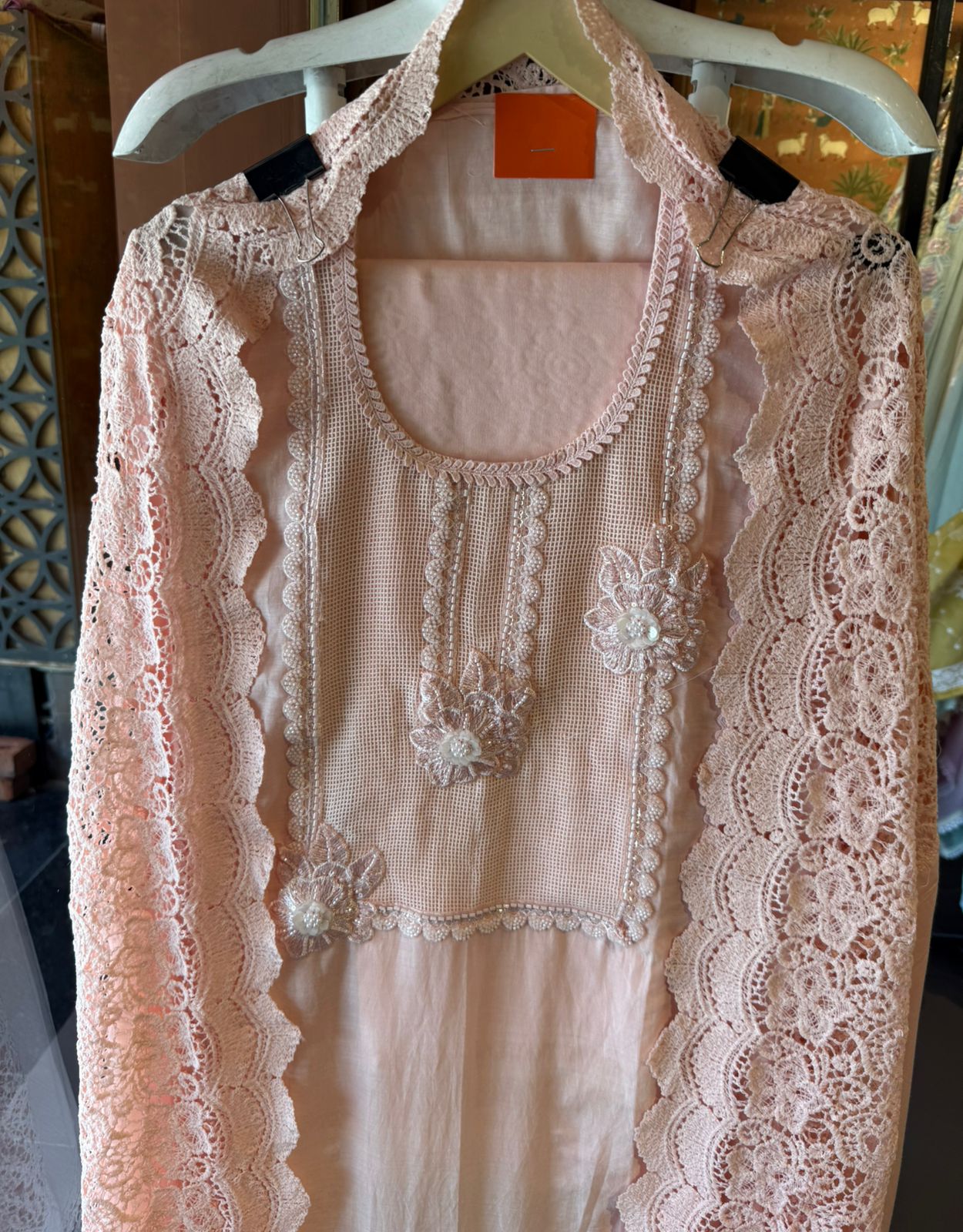 Elegant Pastel  Embroidered Suit