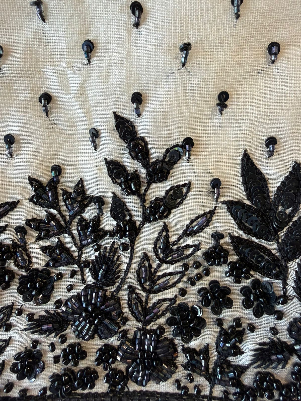 Timeless outfit elevated with white thread floral embroidery