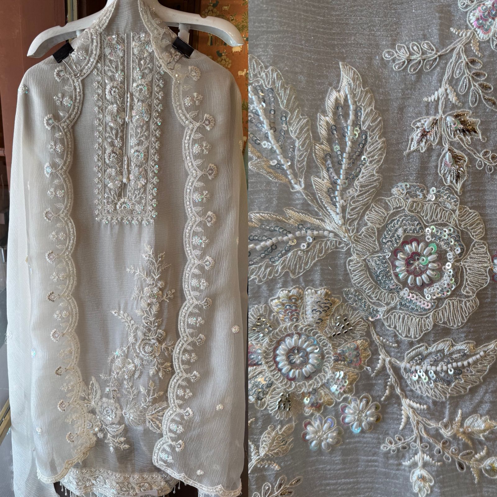 Crushed tissue Unstitched Shirt