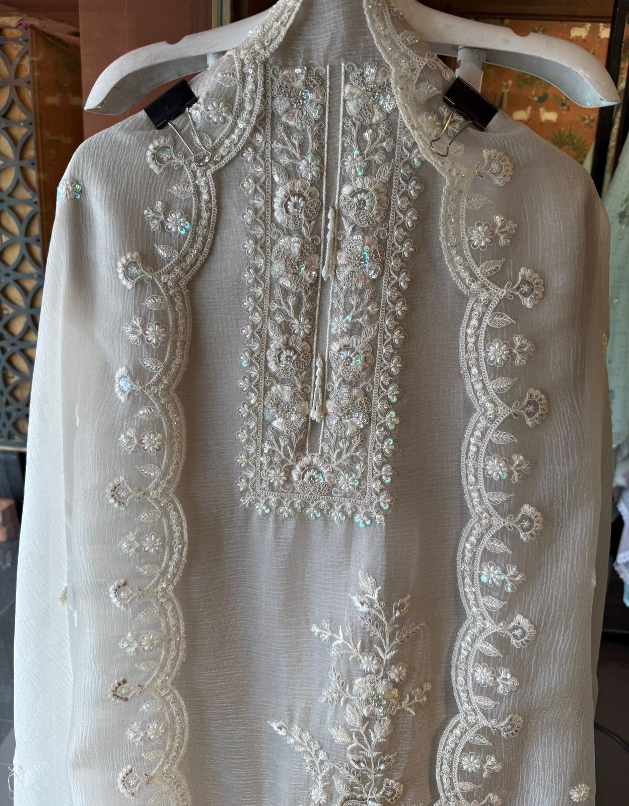 Crushed tissue Unstitched Shirt