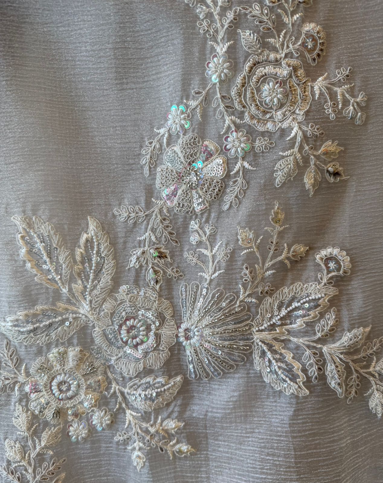 Crushed tissue Unstitched Shirt