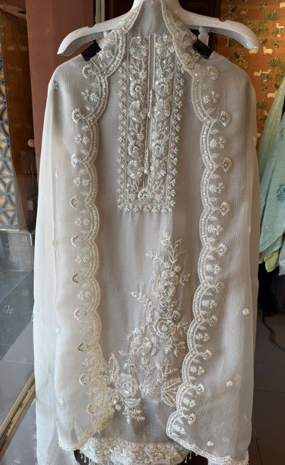 Crushed tissue Unstitched Shirt