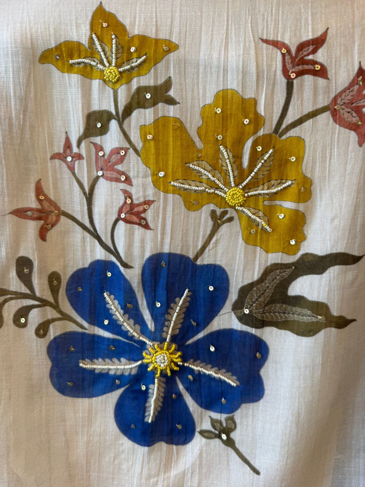 Delicate floral ivory kurta set