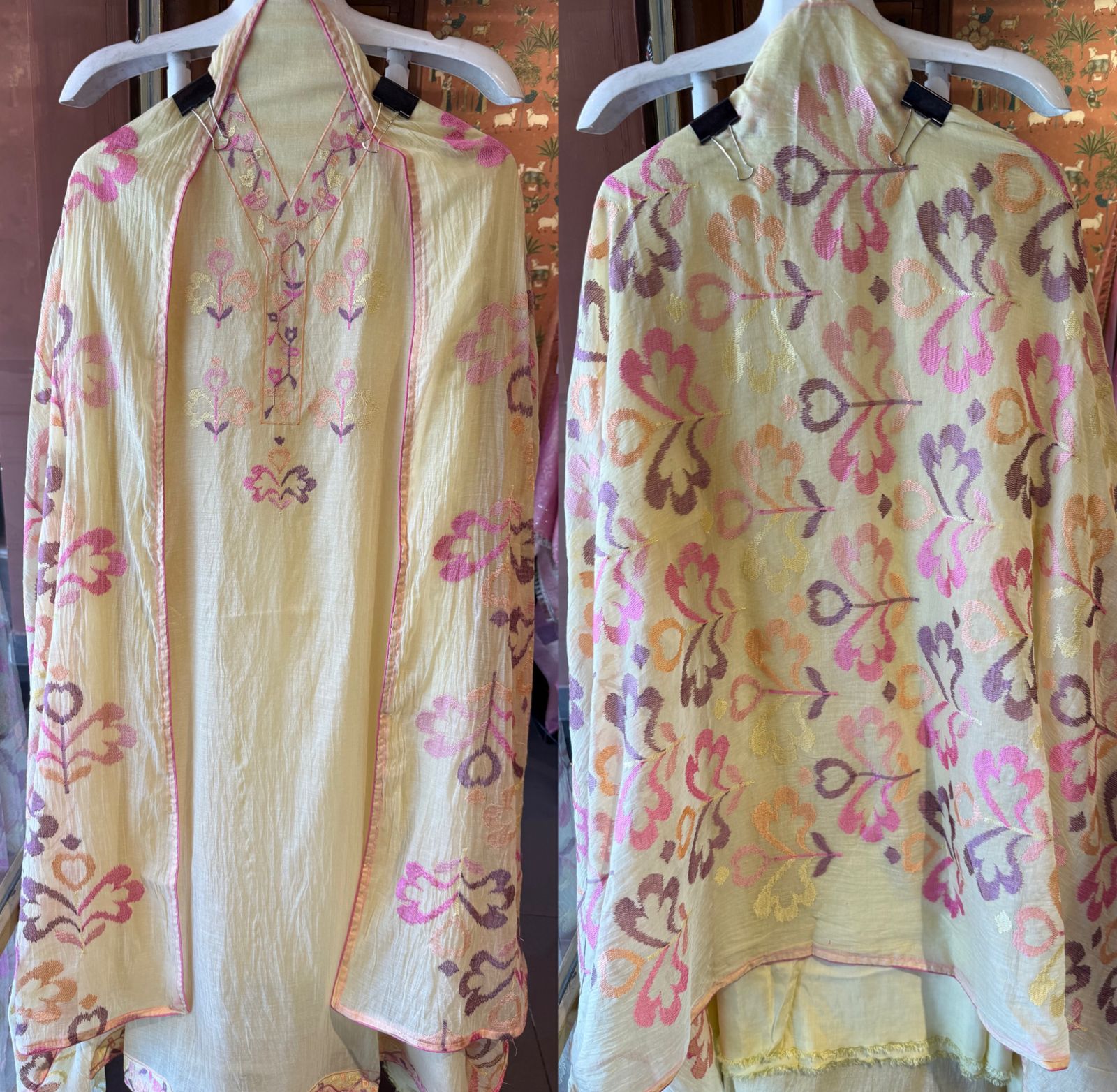 Pastel Mul cotton Unstitched Suit Set