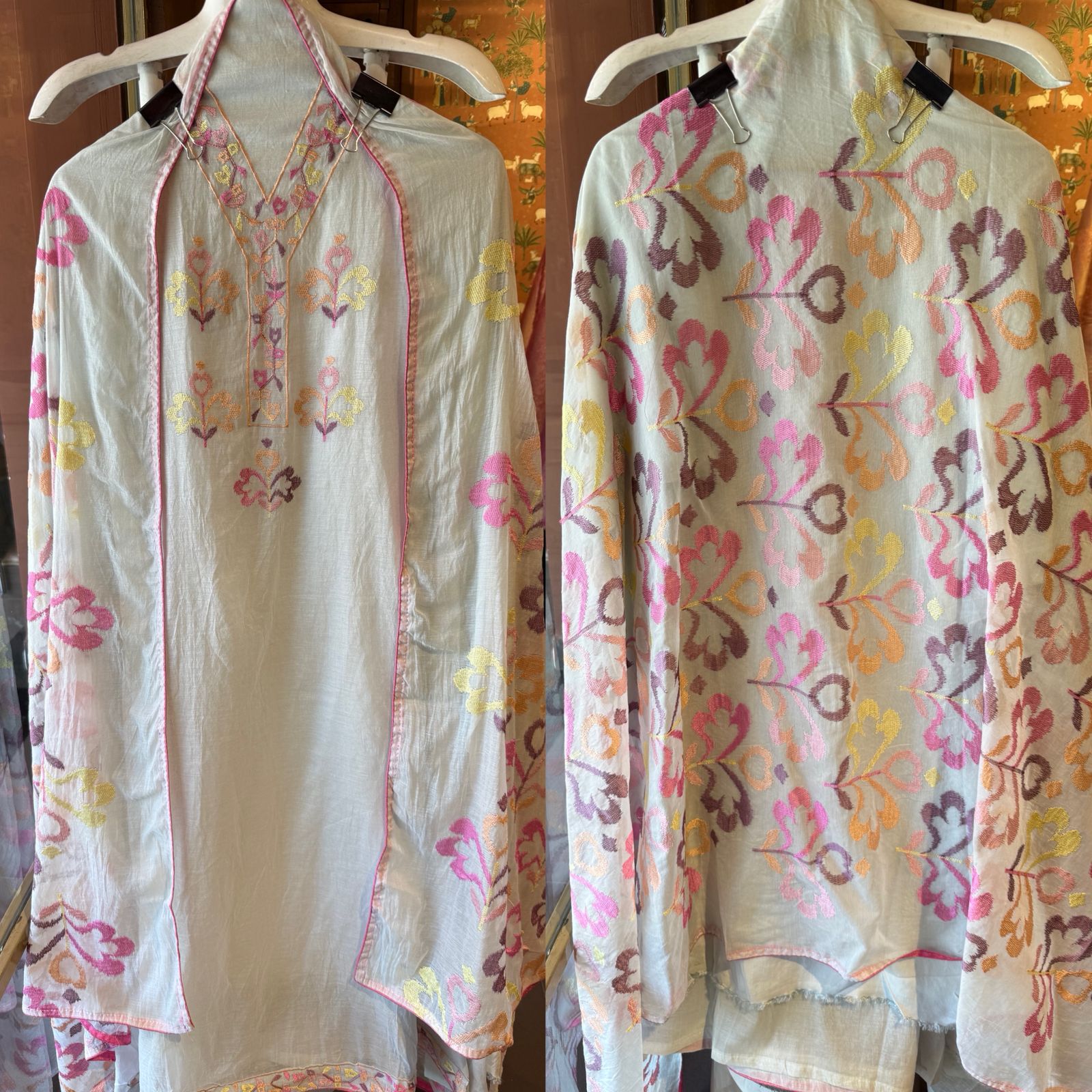 Pastel Mul cotton Unstitched Suit Set