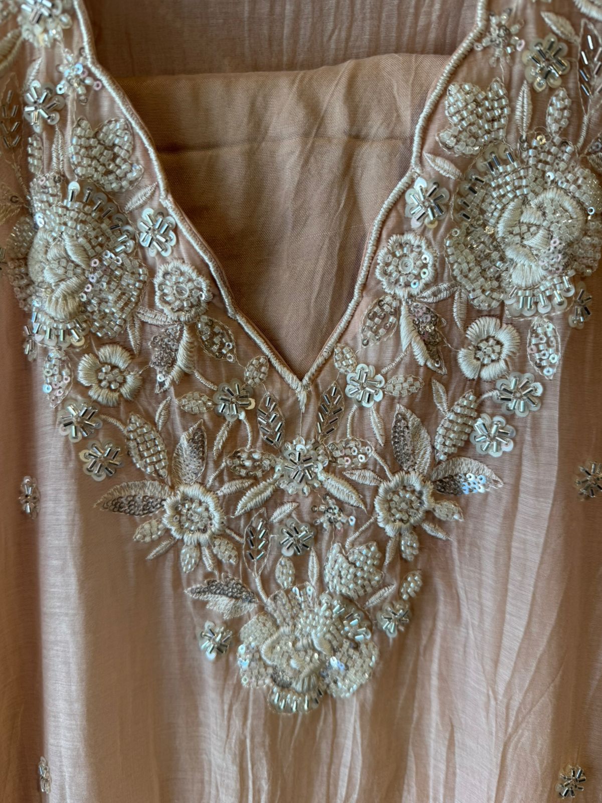 Pakistani handwork pieces On pure Mul chanderi