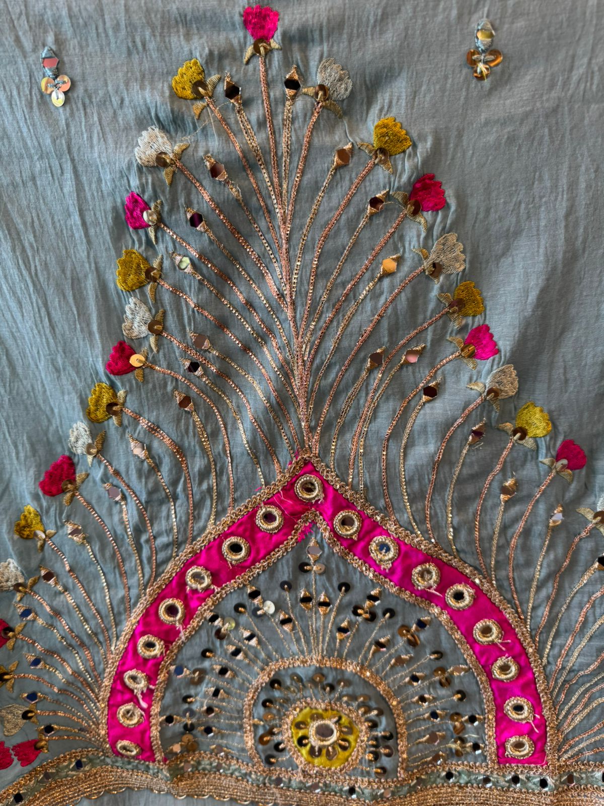 Lightweight flowy Mul cotton chanderi suit