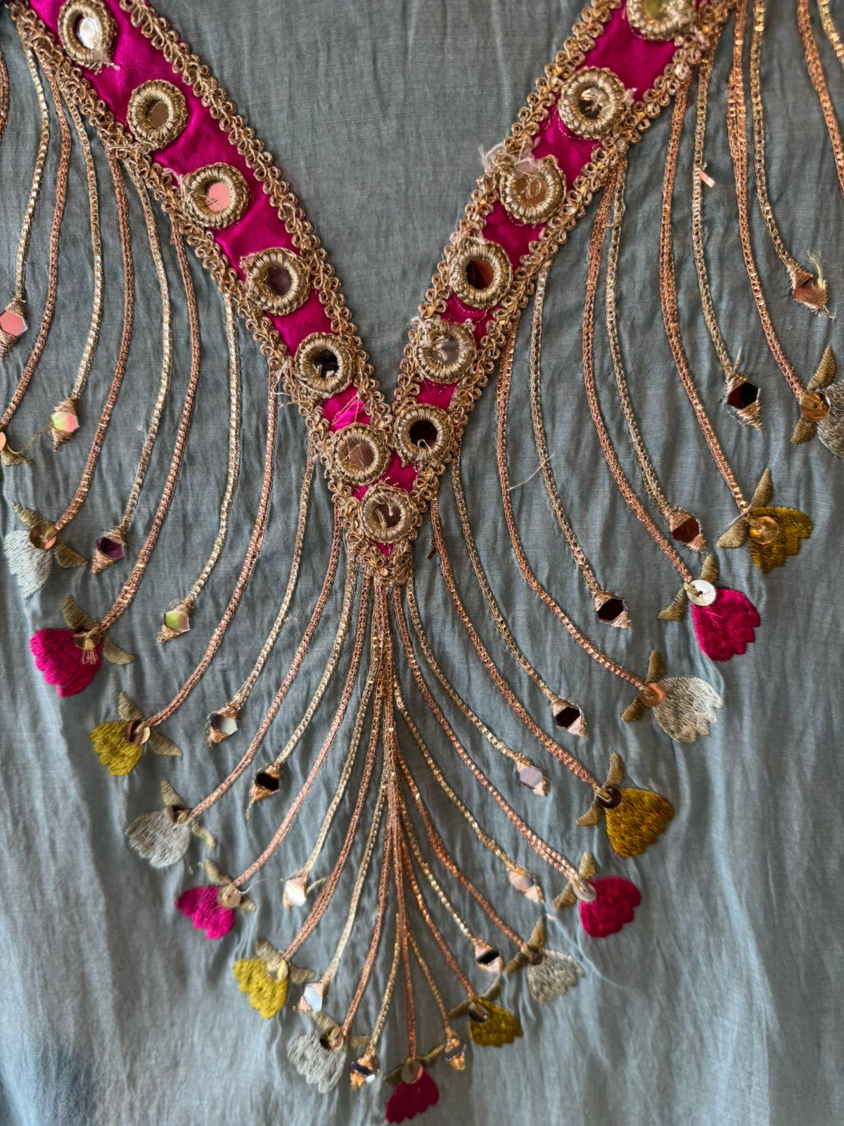 Lightweight flowy Mul cotton chanderi suit