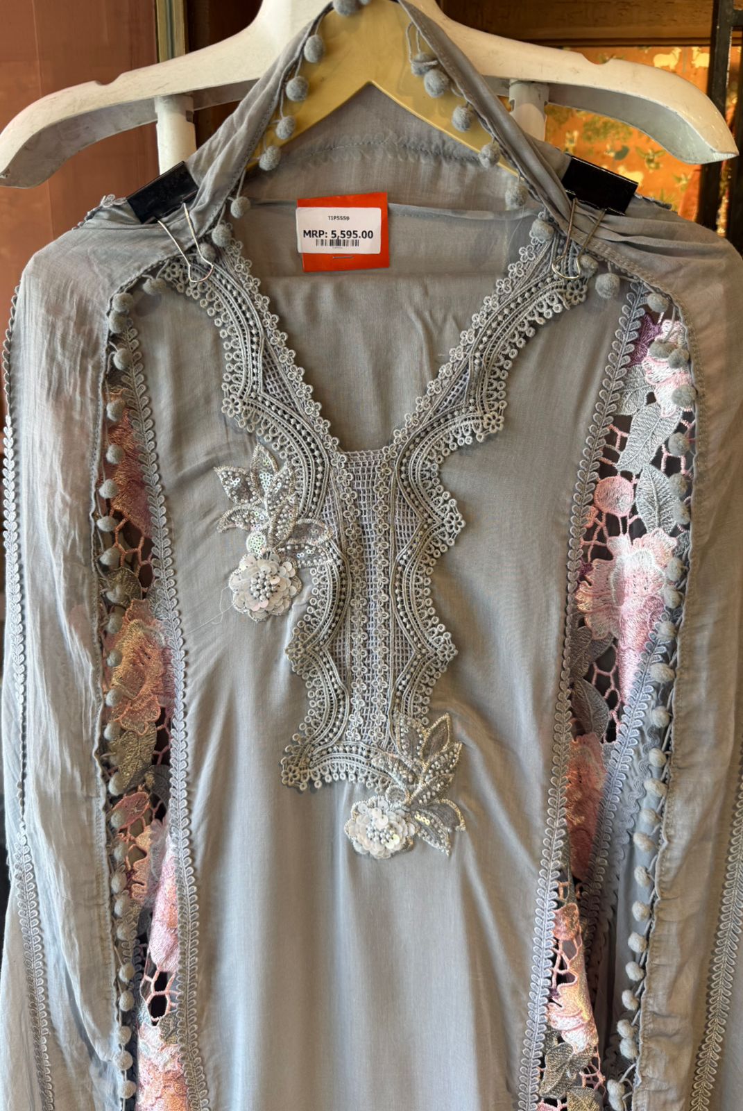 Mul cotton chanderi  unstitched suit
