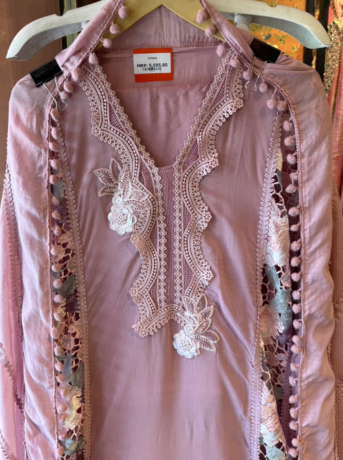 Mul cotton chanderi  unstitched suit