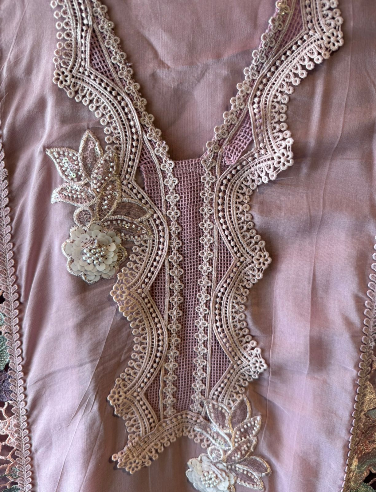 Mul cotton chanderi  unstitched suit
