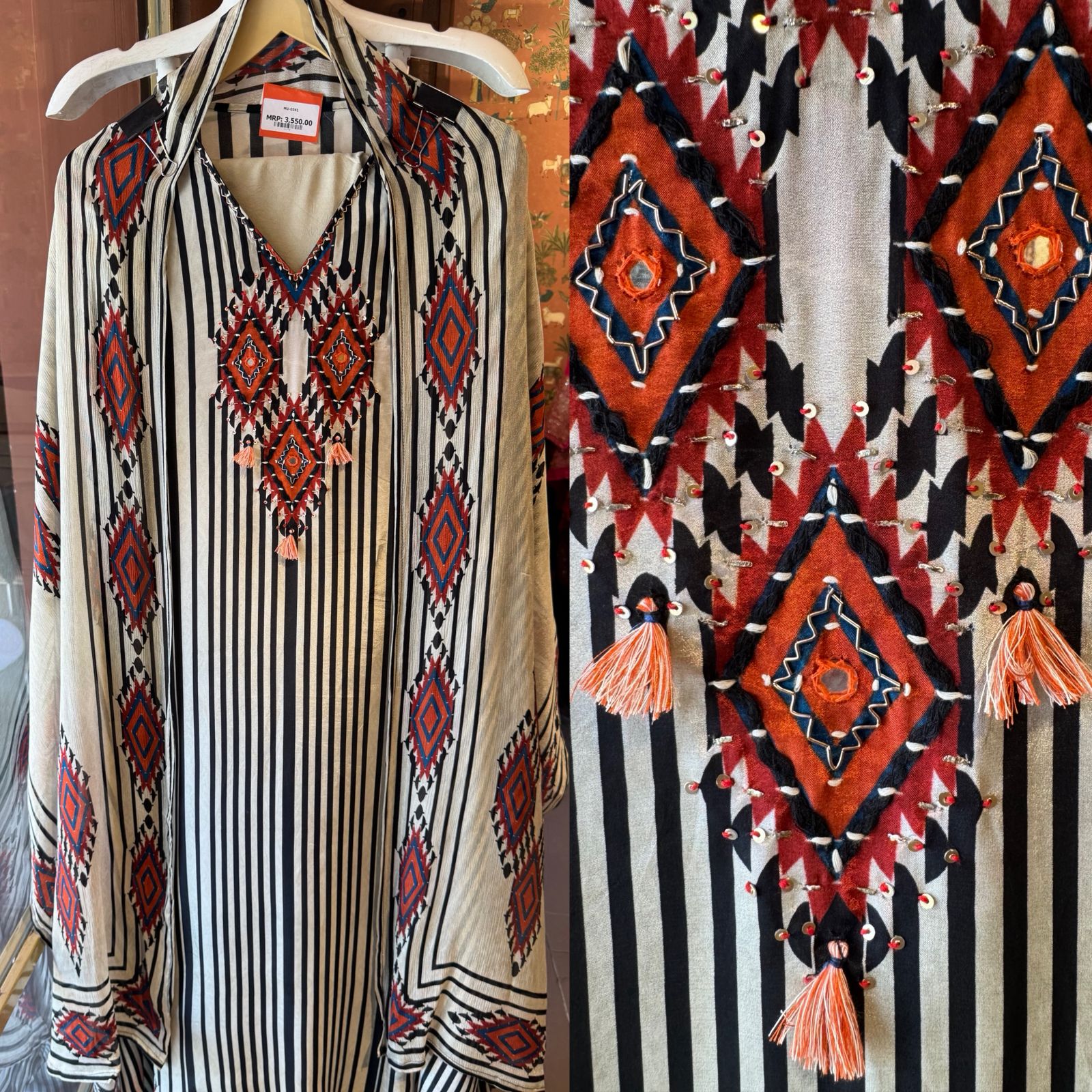 STRIPED AZTEC PRINT SUIT