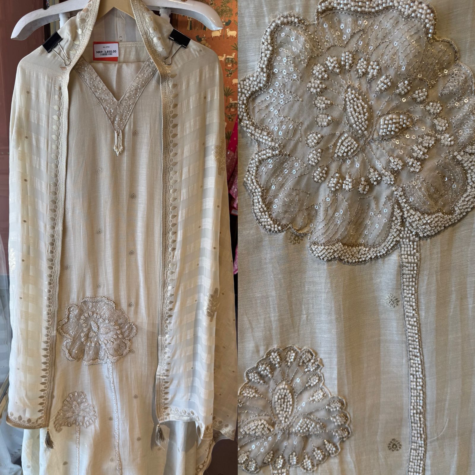 IVORY HAND-EMBROIDERED SUIT