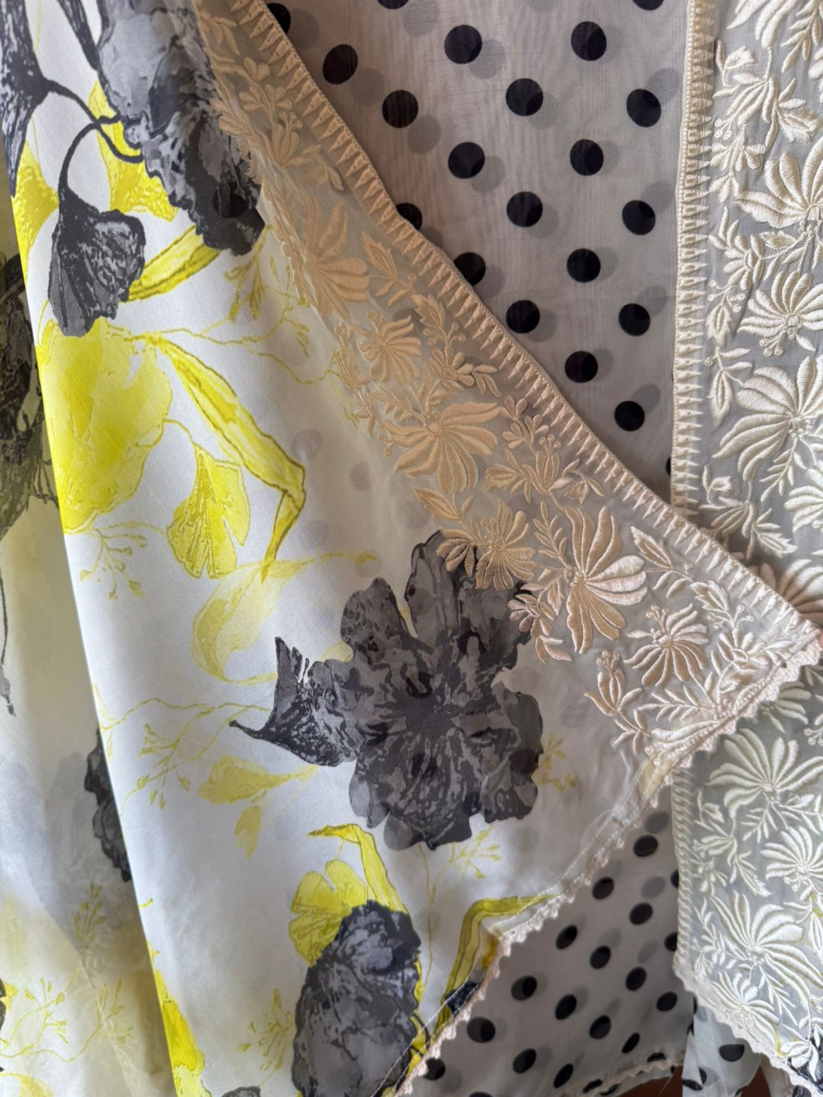 Soft flowy organza polka Printed shirt