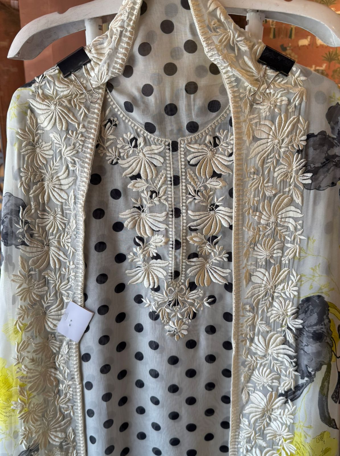 Soft flowy organza polka Printed shirt