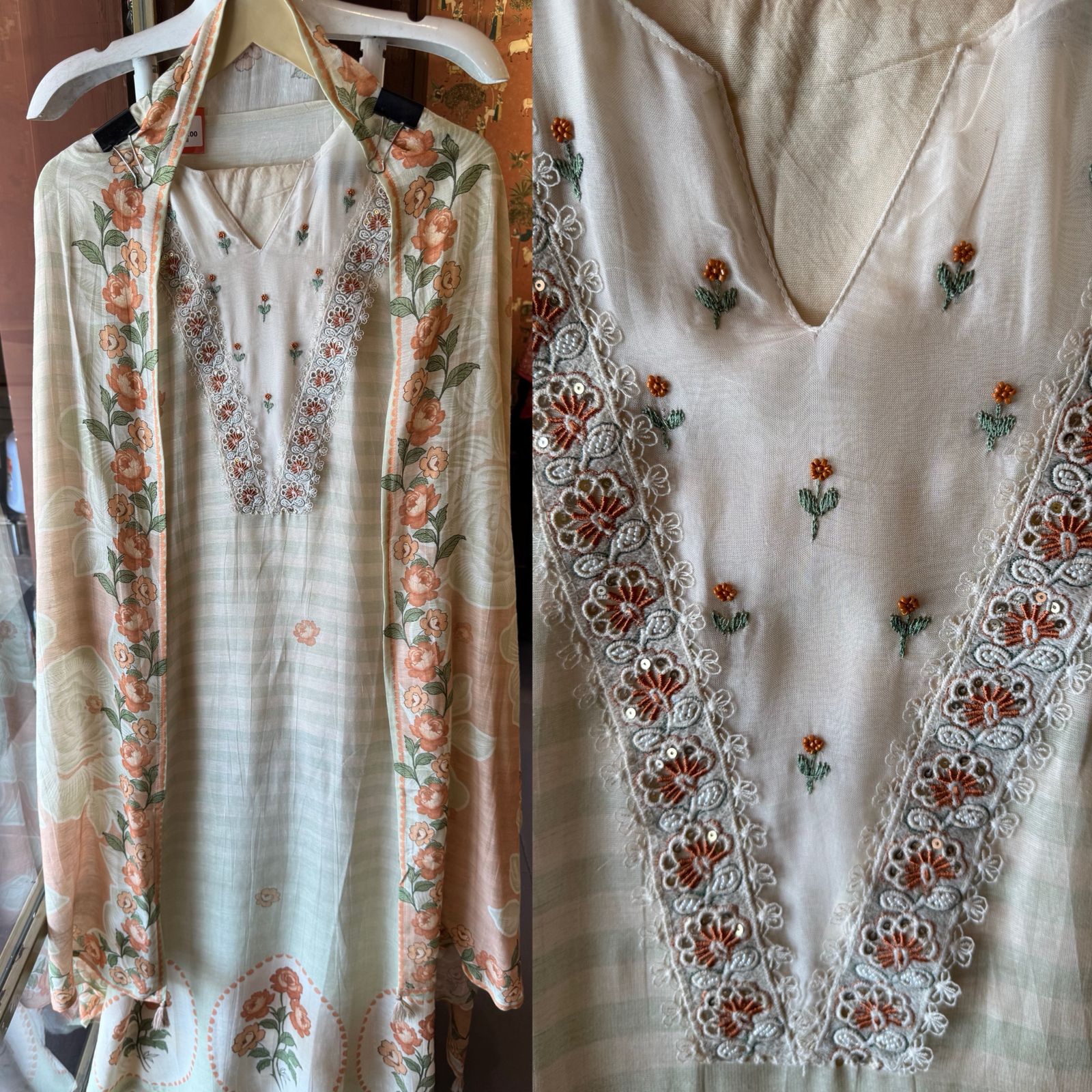 BEAUTIFUL FLORAL PRINTED MUSLIN SUIT SET