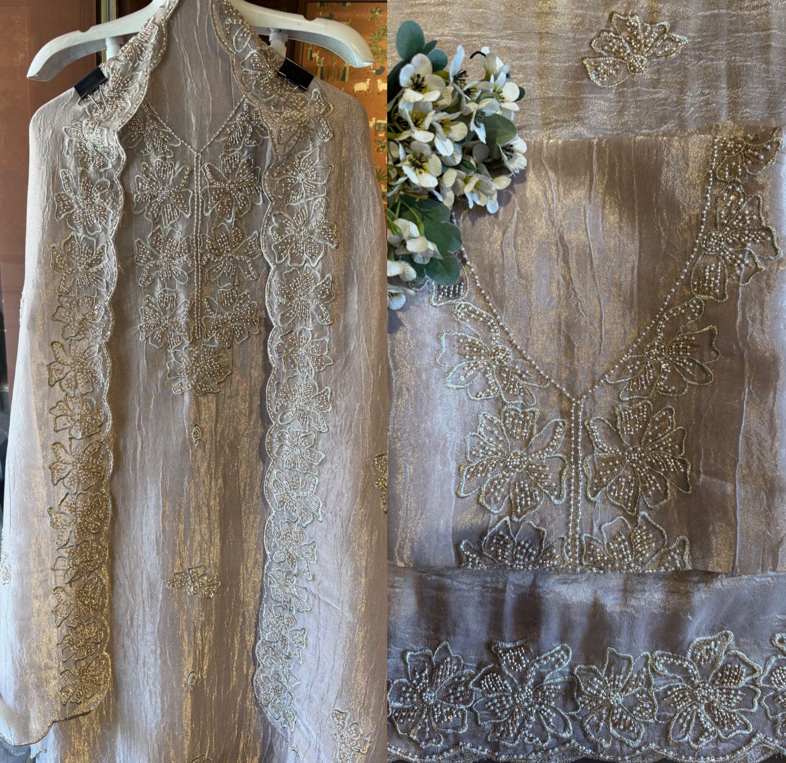 Lightweight Crinkled tissue  unstitched suit