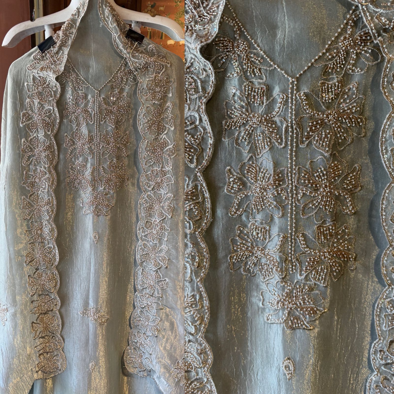 Lightweight Crinkled tissue  unstitched suit