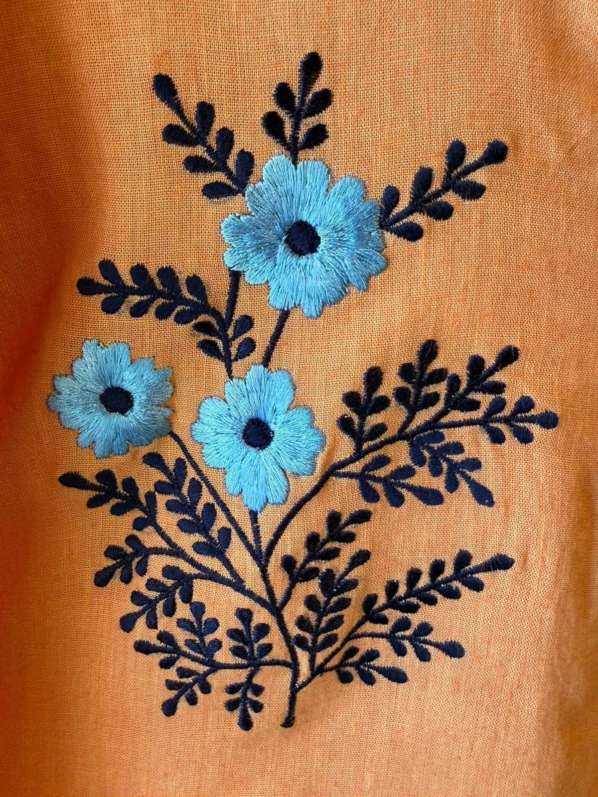 Embroidered Linen Kurta pants Set with Net Dupatta