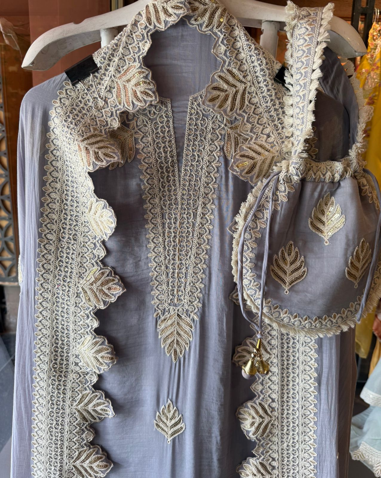 Ethnic DESIGNER SUIT SET WITH CUTWORK