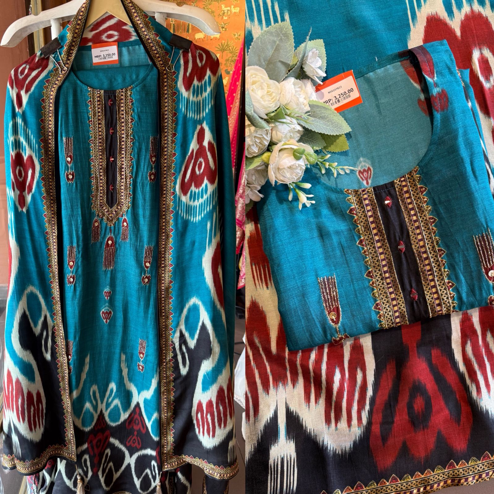 Ikat Printed Suit Set