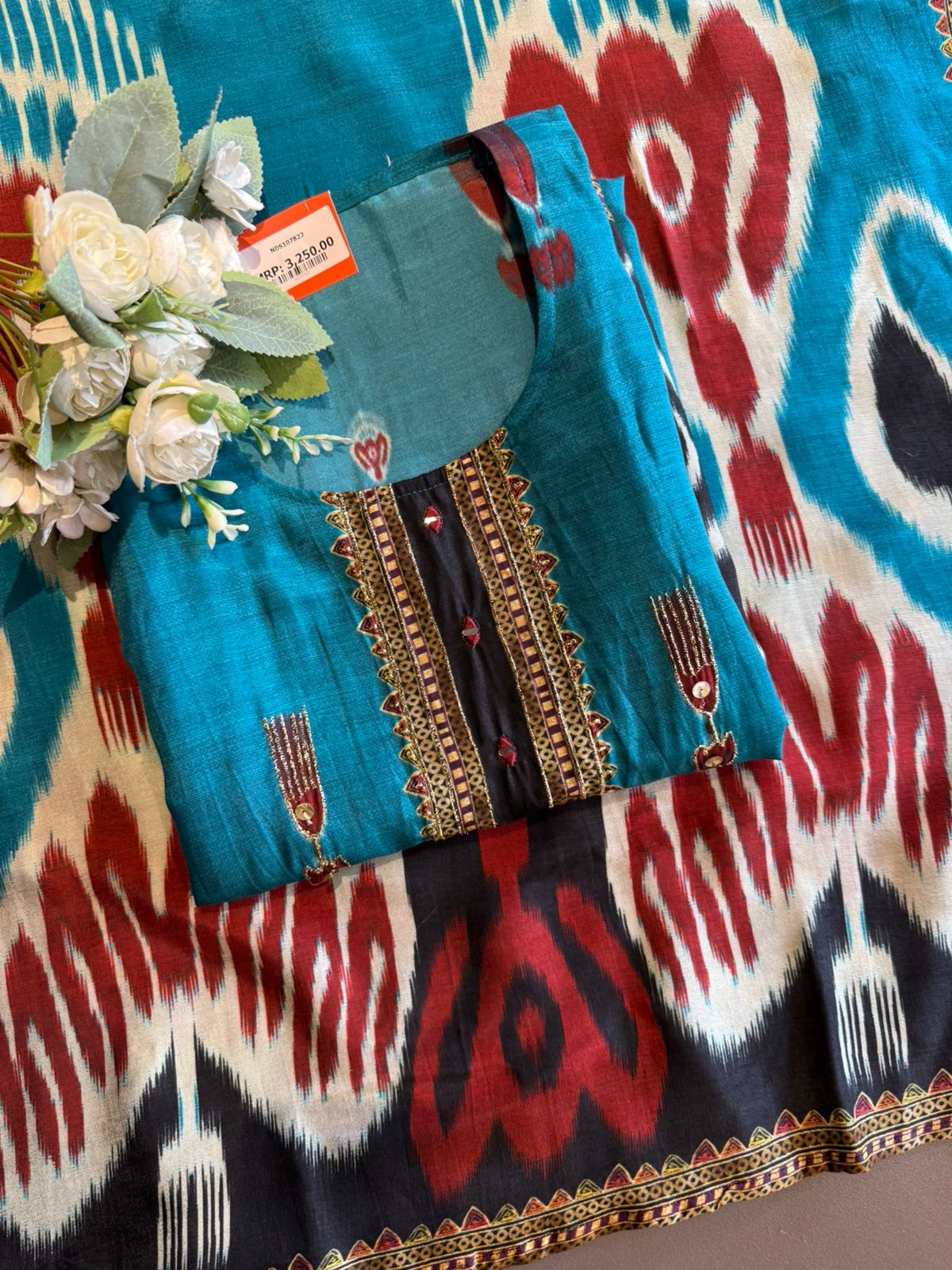 Ikat Printed Suit Set