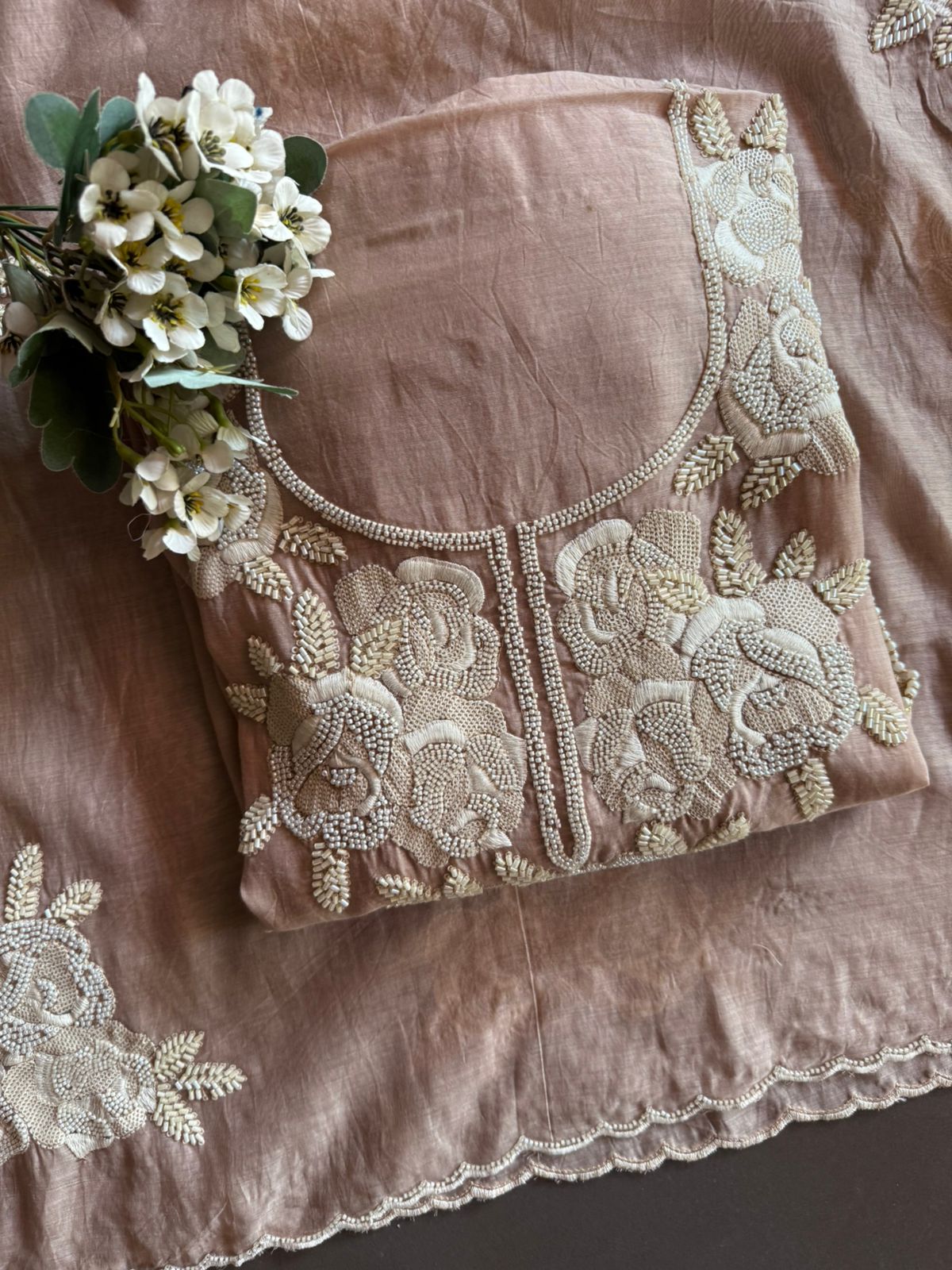 Pure soft Mul cotton chanderi unstitched suit