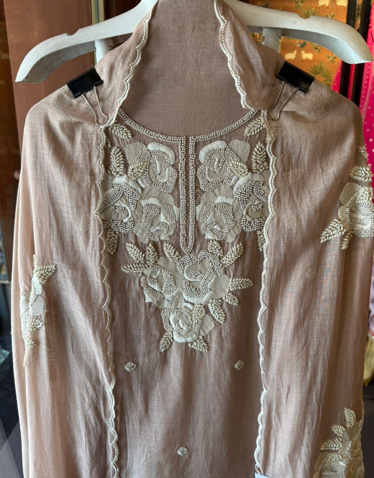Pure soft Mul cotton chanderi unstitched suit
