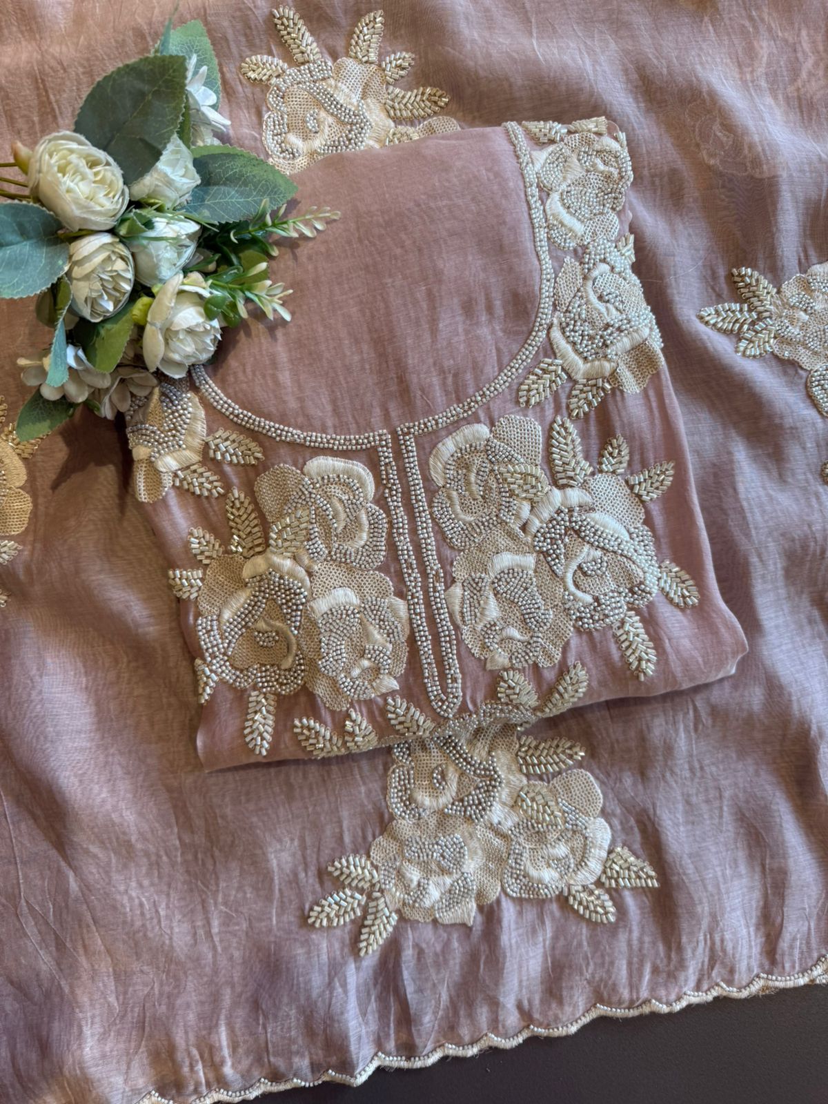 Pure soft Mul cotton chanderi unstitched suit