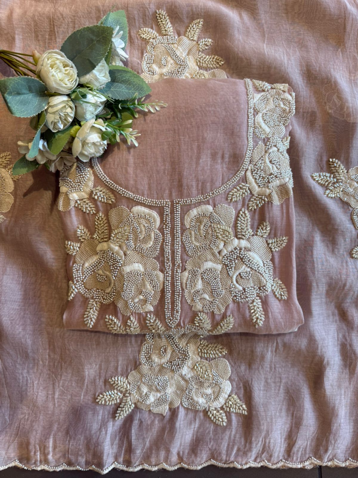 Pure soft Mul cotton chanderi unstitched suit