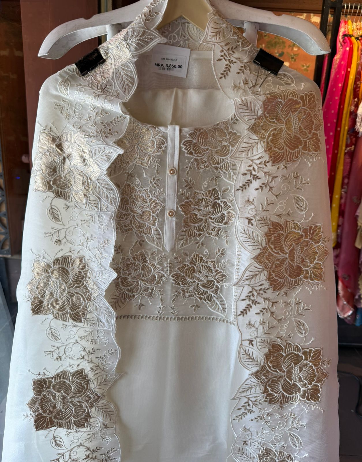 Floral Embroidered Suit with cutwork